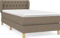 vidaXL Boxspring met matras stof taupe 90x200 cm
