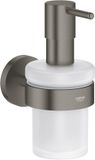 GROHE Start Zeepdispenser met Houder – Wandmontage – Glas & Metaal – 160 ml – Geborsteld Hard Graphite