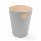 Merkloos / Sans marque Woodrow Woodrow prullenbak van beukenhout - 7,5 liter capaciteit - Grijs - Met handvaten - Modern design