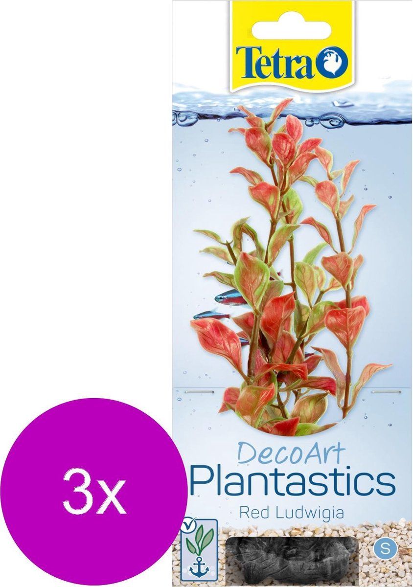 Tetra Decoart Plantastics Ludwigia - Aquarium Kunstplant - 3 x Small