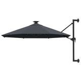 vidaXL Wandparasol met LED's 300 cm antracietkleurig