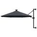 vidaXL Wandparasol met LED's 300 cm antracietkleurig