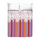 PENSIERI DELICATI Sprei voor tweepersoonsbed, 260 x 280 cm, 100% katoen, Matitoni roze