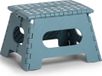 Zeller Present Opvouwbaar opstapje/opstapkrukje - 2x stuks - bleu - 35 x 22 cm - plastique - huishoud trapje