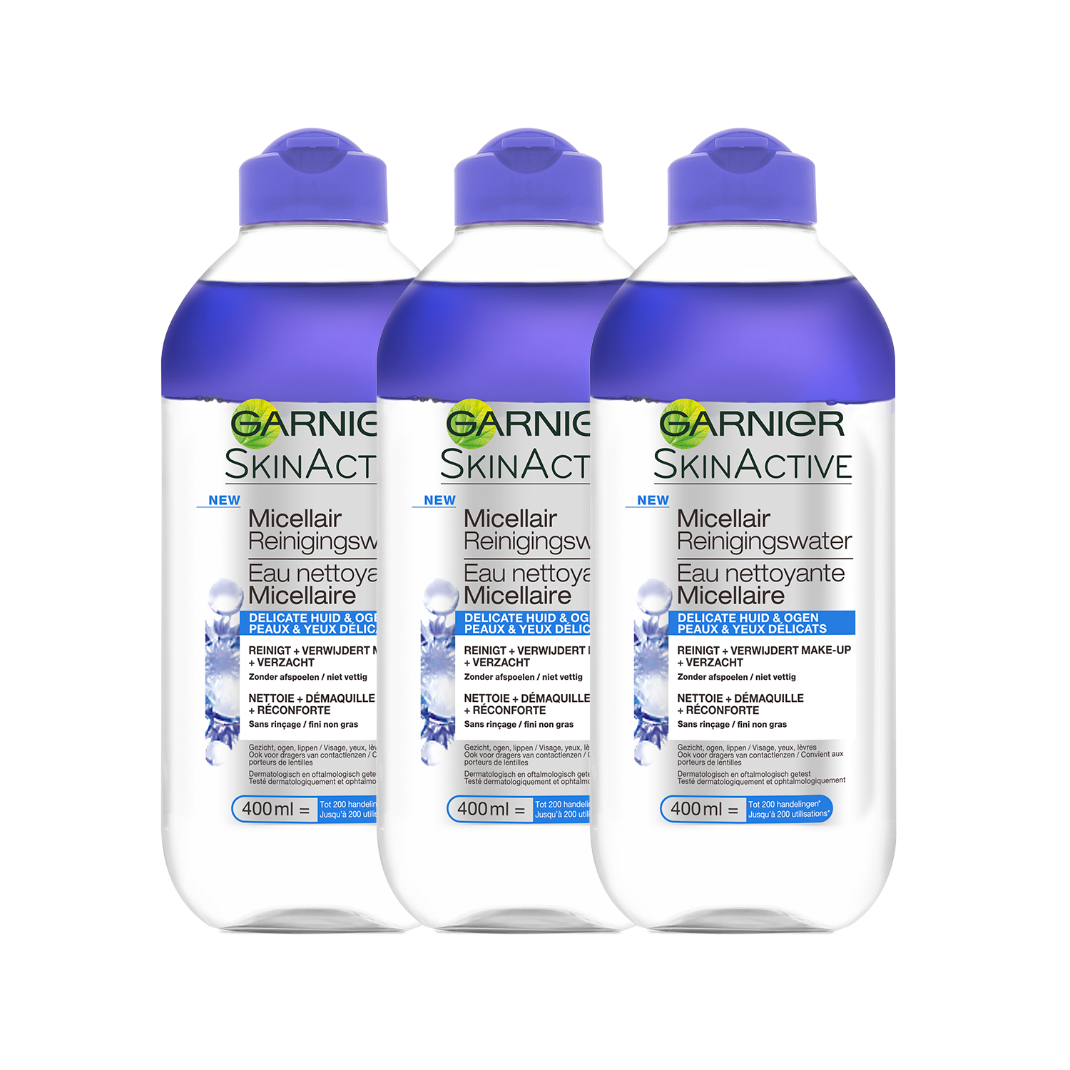 Garnier Skinactive Micellair Reinigingswater Delicate Huid en Ogen - 3 x 400 ml