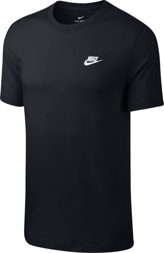 Nike NSW Club Tee Shirt Heren - Black/(White) - Maat XXL
