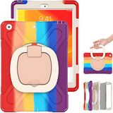 yeliot Case voor iPad 10.2 inch 2021/2020/2019 hoesje, zware schokbestendige robuuste hoes met 360 ° draaibare handgreepstandaard, volledig beschermend voor iPad 10.2 9e/8e/7e