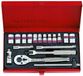 King Tony 1/4" Dopsleutel Set 18 Delig Inch Maten met Ratel