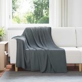vidaXL - Dekentjes - 6 stuks - Donkergrijs - 200 x 150 cm - Fleece