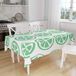Bonamaison Tafelkleed, Anti-Mold, Sneldrogend, Waterdicht, 100% Polyester Tafellaken, Petroleum Groen, Wit, 140 x 160 Cm