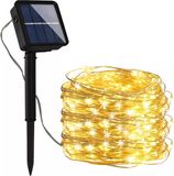 Orion Store Guirlande lumineuse solaire LED - 20m, 200 LED blanc chaud - Guirlande lumineuse d'extérieur solaire