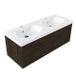 Saniclass Holz Frame Badkamermeubelset - 120x45x43.5cm - Palermo keramische wastafel wit - 2 wasbakken - 2 kraangaten - 1 lade - mat eiken charcoal (hout) SW1420773/SW24921