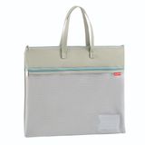 Lefancy Documententas A4 met ritssluiting, 35 x 28 cm, draagtas, waterdichte nylon nettas met dubbele ritssluiting en handvat, kleine etiketten, reistas voor kantoorbenodigdheden voor studenten, groen
