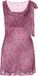 myMo Jurk Dierenprint Kort Mouwloos Vierkante hals Polyester Roze Zwart XS