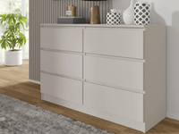 Commode MAJDA 6 tiroirs cachemire