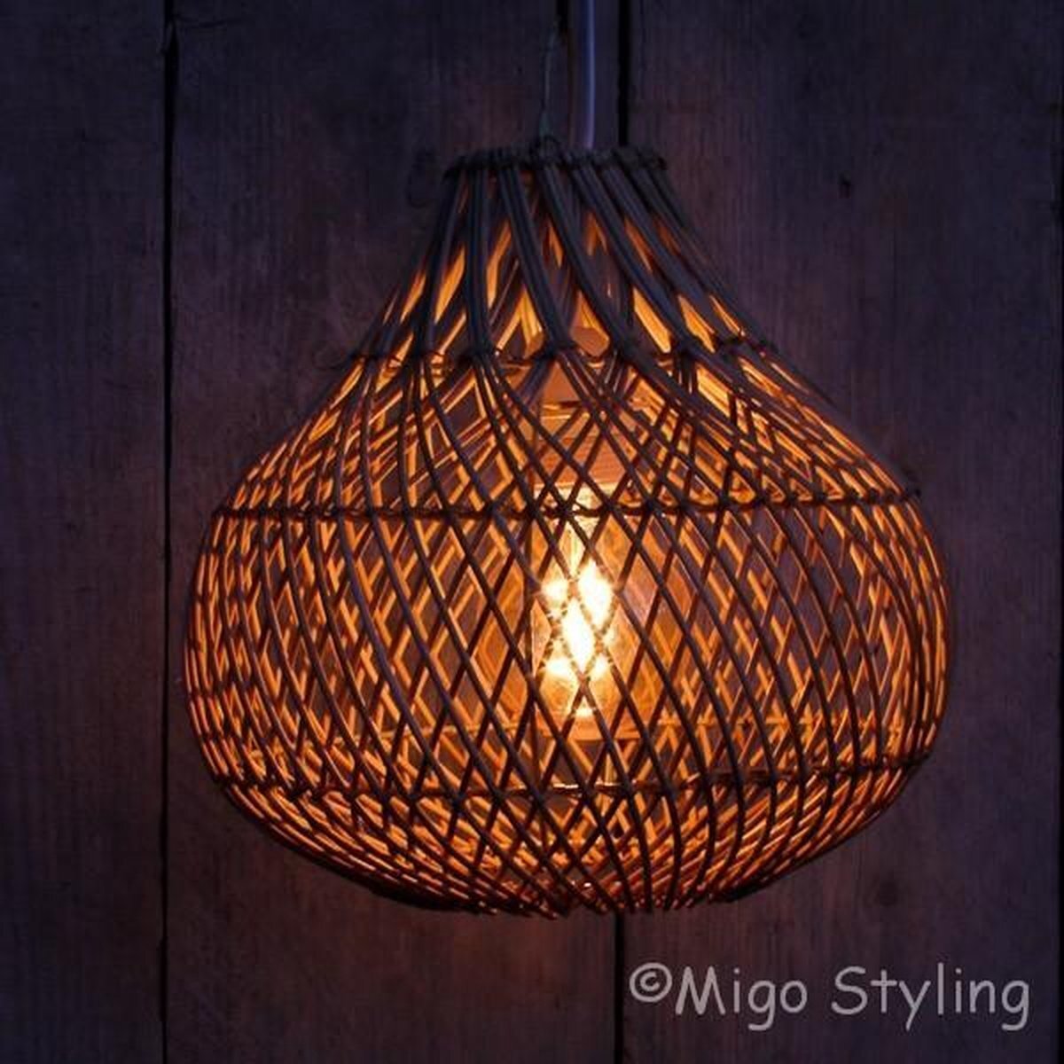 Migo Styling Rieten-Hanglamp-Klein-Bol-Dia30cm-Naturel