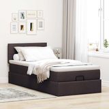 VidaXL Ottoman Bed with Mattress, Dark Brown, 120x190 cm, Fabric