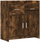 vidaXL Dressoir Gerookt eiken 75 x 36 x 80 cm Bewerkt hout