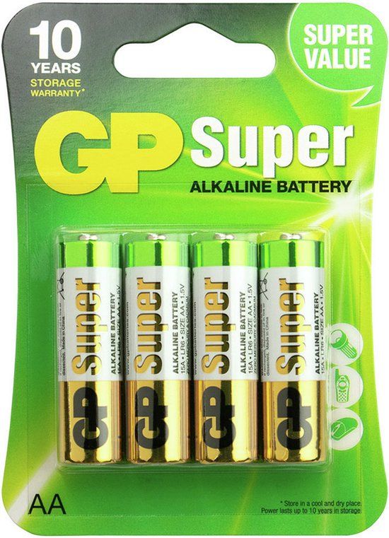 GP Super Alkaline AA Batterijen - 4 stuks