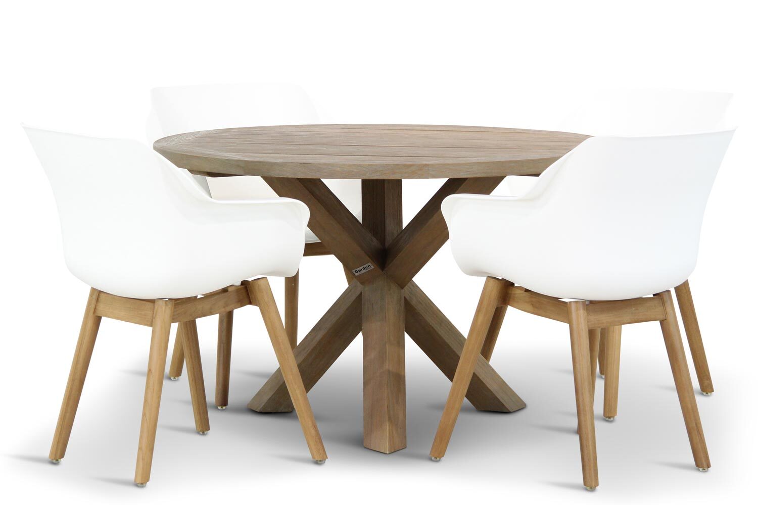 Hartman Sophie teak/Sand City rond 120 cm dining tuinset 5-delig