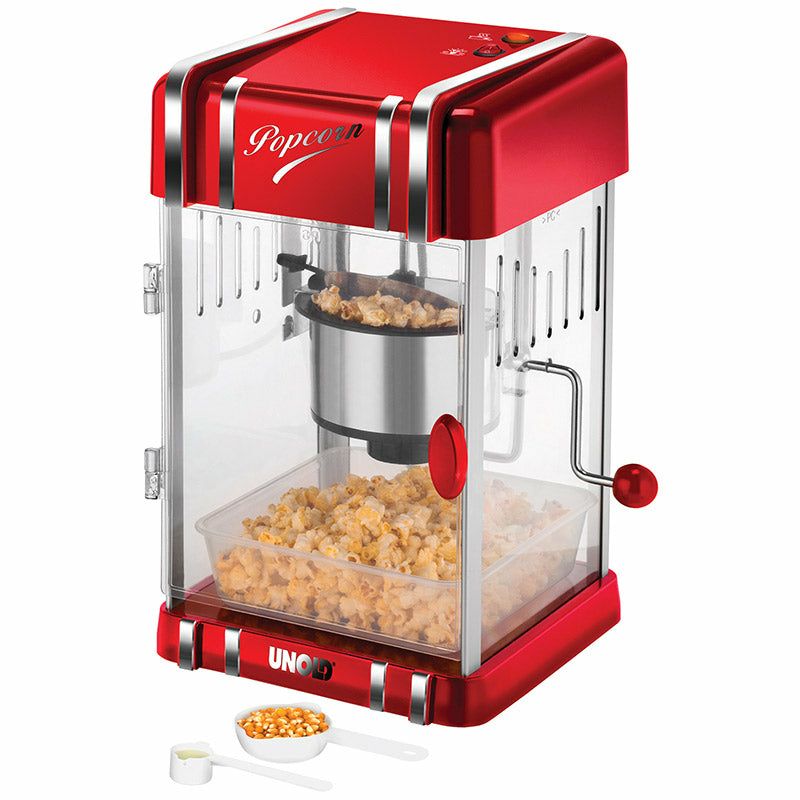 Unold Retro Popcornmachine - Rood/Zilver