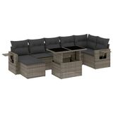 vidaXL Loungeset met kussens, polyrattan, grijs