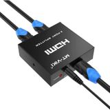 HDMI splitter - 1 in 2 out - 4K - 30 m - Metalen behuizing - Voor 2 monitoren
