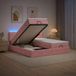 Maison Exclusive Lit Ottoman avec matelas et éclairage LED rose, dimensions 200 x 200 cm, revêtement en velours
