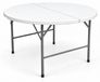 Runder Table ronde pliable Ø 154 cm – plateau blanc en PEHD, cadre en acier, capacité de charge 200 kg, pour 8–10 personnes