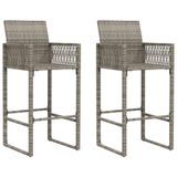 VidaXL Krukken 2 stuks polyrattan grijs