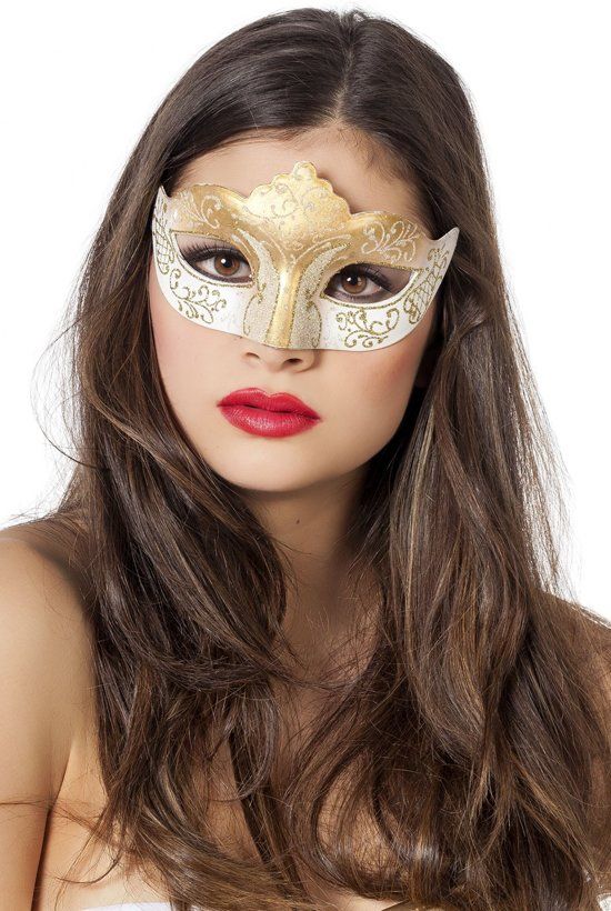 Feestbeest.nl Venetiaans masker glitter wit
