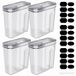 Set de 4 pots de conservation, 4 litres - Boîtes de conservation alimentaire hermétiques - Empilable - Plastique transparent - Organiseur de cuisine