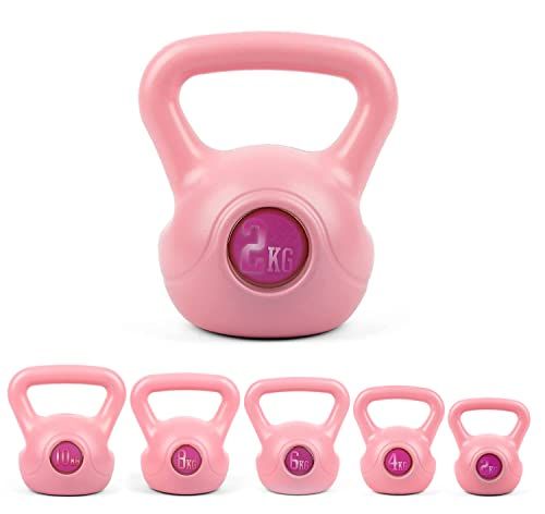 Phoenix Fitness RY1420 Vinyl Kettlebell - Roze, 2 kg