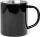 Merkloos / Sans marque Luxe drinkbeker/koffiemok - metallic zwart - 280 ml - RVS