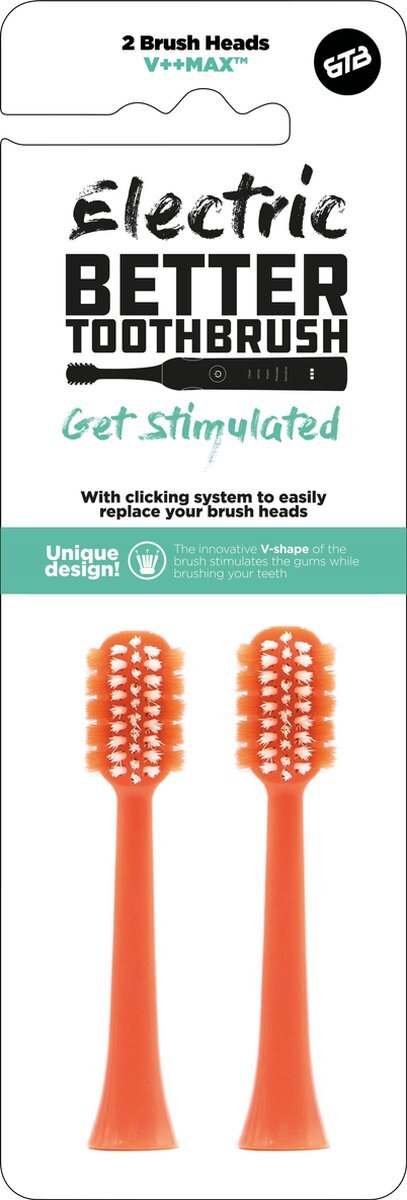 Better Toothbrush Opzetborstels Regular voor Electric Better Tootbrush - 2 stuks - coral