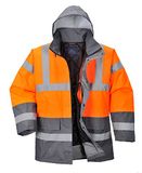 Portwest S467 Hi-Vis Parka Hoge Zichtbaarheid Meerdere Zakken Waterdicht