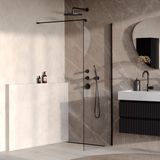 Brauer Oblivion - Inloopdouche - Helder Glas - 80 x 200 cm - incl. Glascoating - Mat Zwart