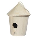 Rayher Vogelhuisje van hout, FSC-gecertificeerd, hoogte 16 cm, decoratief vogelhuisje met ophanging, houten decoratie om te schilderen en te decoreren, 62280000