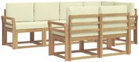 vidaXL - Hoek loungeset - Wit en crème - Polyester