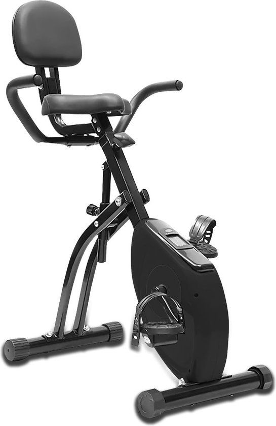 Luxari Deskbike Pro - Magnetic Home Trainer for Office - 8 Resistance Levels - LCD Display - Foldable Chair Bike - Black