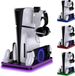 PlayCool All-in-One Multifunctionele RGB Oplaadstation- en Displaystandaard Geschikt voor PlayStation 5/ PS5 Slim/ PS5 Pro (Disc & Digital) & PlayStation Portal (incl. Screen Protector) - DualSense (Edge) controller