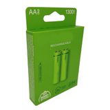 VoltShine Oplaadbare AA-batterij, 27 mAh, vooropgeladen, 2 batterijen