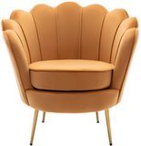 Vente-unique Fauteuil van fluweel DANDELION - Mosterdgeel