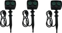 Merkloos Benson Tuinstekkerdoos / Tuincontactdozen op Spies - 3x - Met Timer - Tijdschakelaar - IP44 Spatwaterdicht - 1.5 Meter