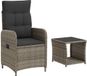 vidaXL Tuin loungeset 2 st grijs en donkergrijs poly riet en glas