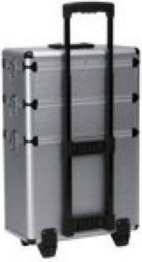 Sibel Aluminium Kapperskoffer - 65x43x22 cm - Zwart