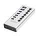LogiLink UA0447 USB 3.2 Gen1 Hub met 7 poorten en kabel/adapter, USB type A en USB type C, aan/uit-schakelaar, aluminium