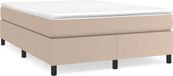 vidaXL Boxspring bed kunstleer cappuccinokleurig 140x200 cm