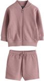 Next - Jongens - Set van jersey bomberjack en short - Roze