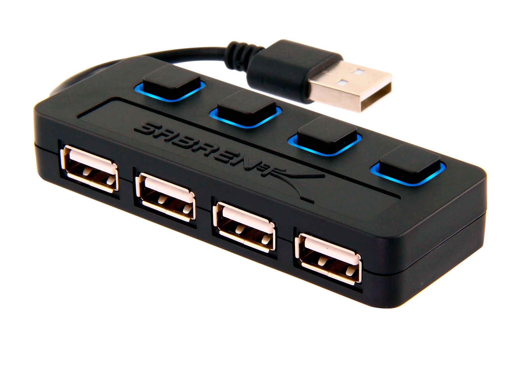 Sabrent HB-UMLS - USB 2.0 Hub - Zwart